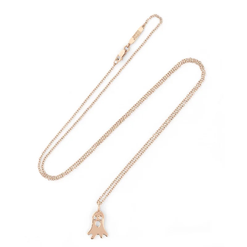 Ladies chain necklaces-Boo 18K Rosegold Necklace w. Diamonds