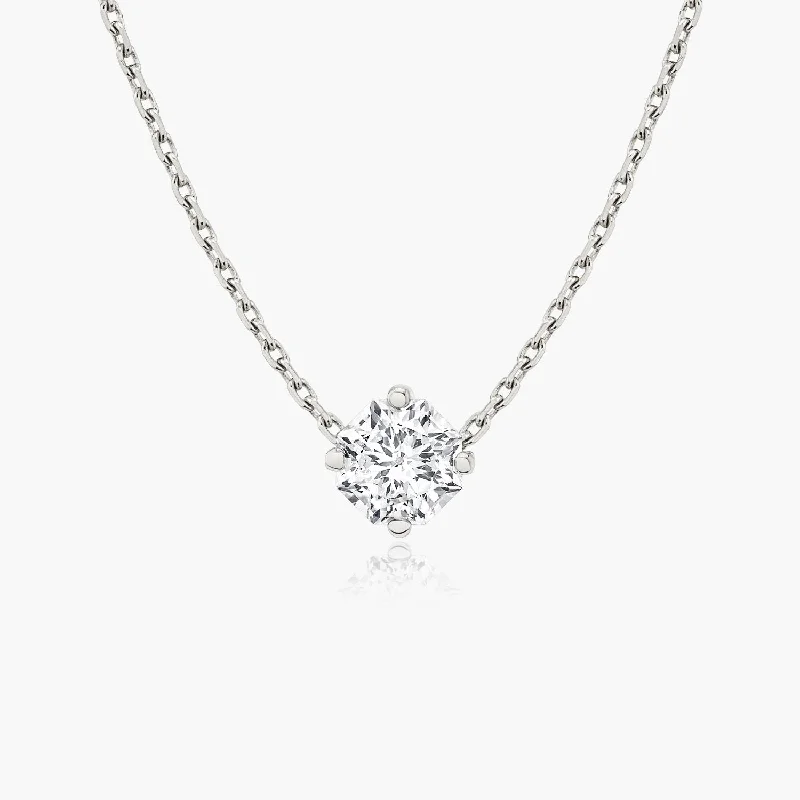 Ladies crystal necklaces-Iconic Octavia 14K Whitegold Necklace w. Lab-Grown Diamonds, 0.75 ct.