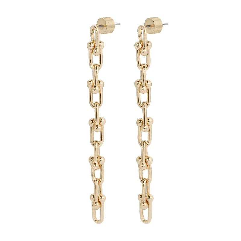 Ladies statement earrings-Small Margaux 10 Link Drop Earrings