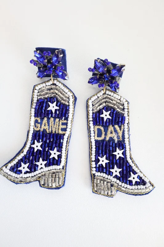 Ladies flower earrings-Giddy Up Game Day Earrings