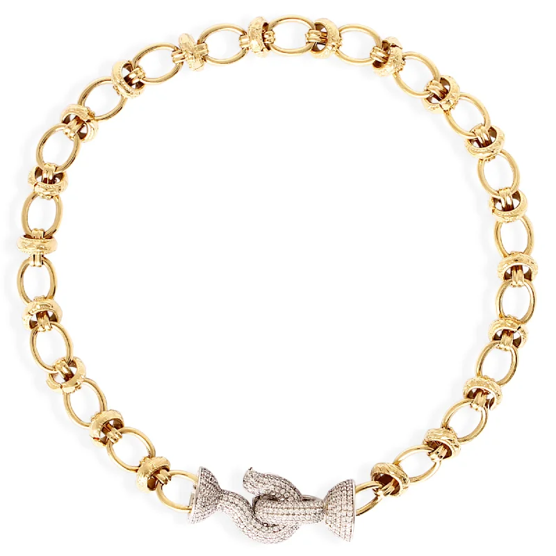 Ladies vintage gold necklaces-Chiara Gold Plated Necklace w. Zirconia