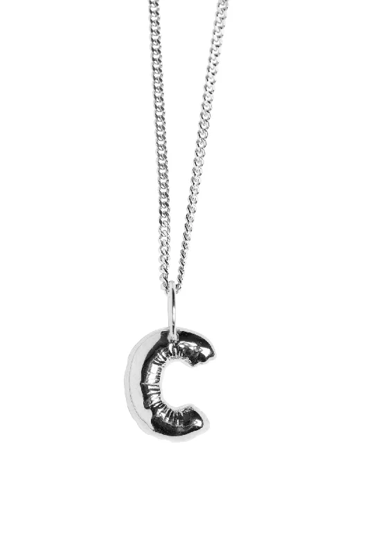 Ladies silver necklaces-Letter C Silver Necklace