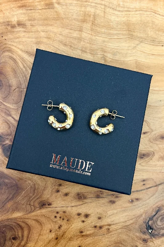 Ladies asymmetrical earrings-18K Brielle Diamond Earrings