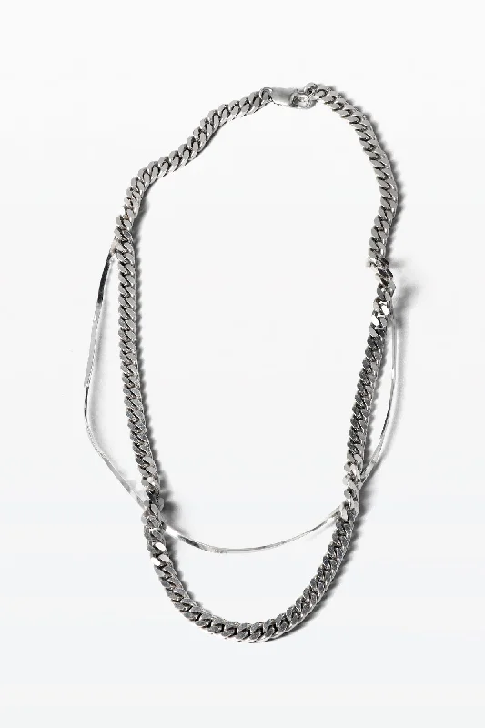 Ladies gold layered necklaces-Tide 02 Silver Necklace