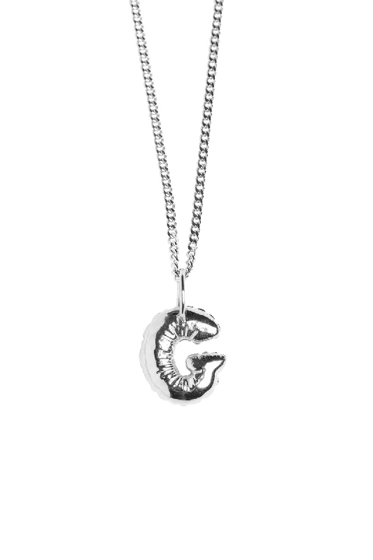 Ladies diamond necklaces-Letter G Silver Necklace