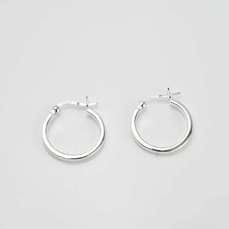 Ladies pearl earrings-Square Hoop Creole Earrings