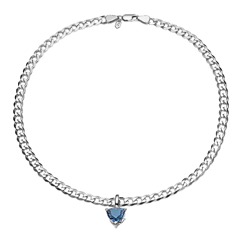 Ladies sapphire necklaces-Roppongi Ramune Silver Necklace w. Nanogem Stone