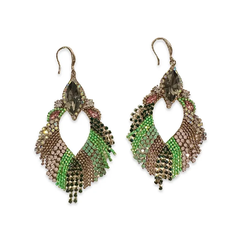 Ladies artistic earrings-Paige Tassel Deco Statement Earrings