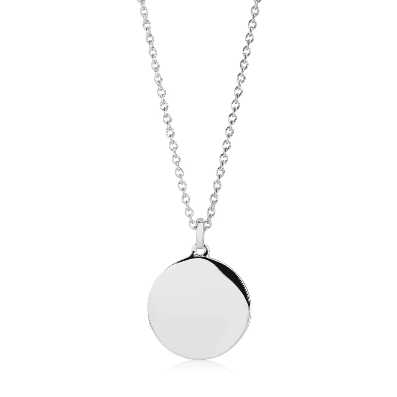 Ladies chain necklaces-Follina Pianura Silver Necklace 12 mm pendant