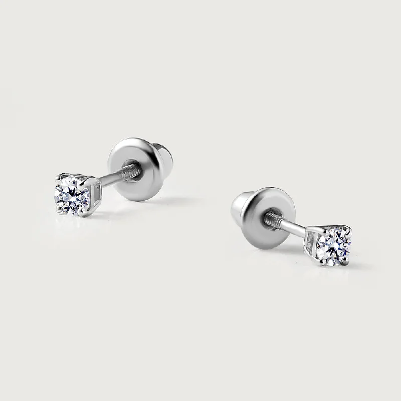 Ladies silver stud earrings-Lab Grown Diamond Classic Stud Earrings