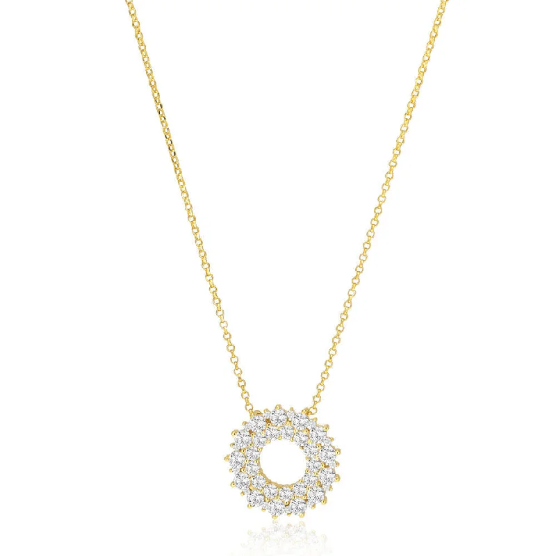 Ladies luxury necklaces-Livigno 18K Gold Plated Necklace w. Zirconias