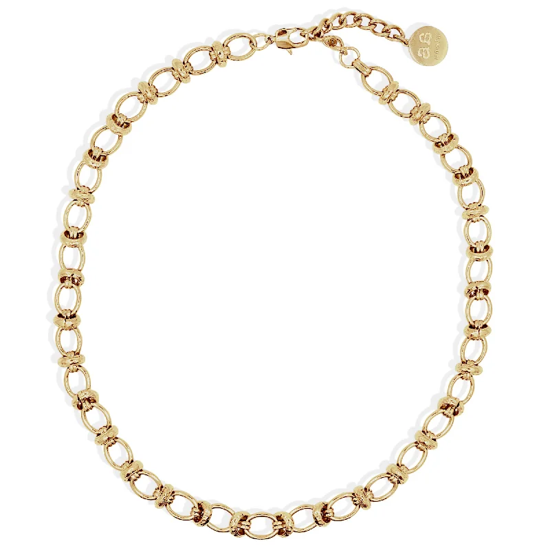 Ladies bridal pearl necklaces-Valentina Gold Plated Necklace