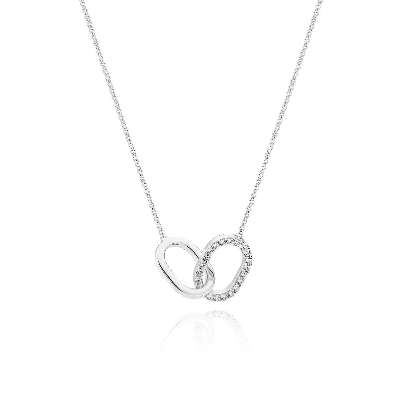 Ladies eternity necklaces-Capizzi Due Piccolo Silver Necklace w. Zirconia