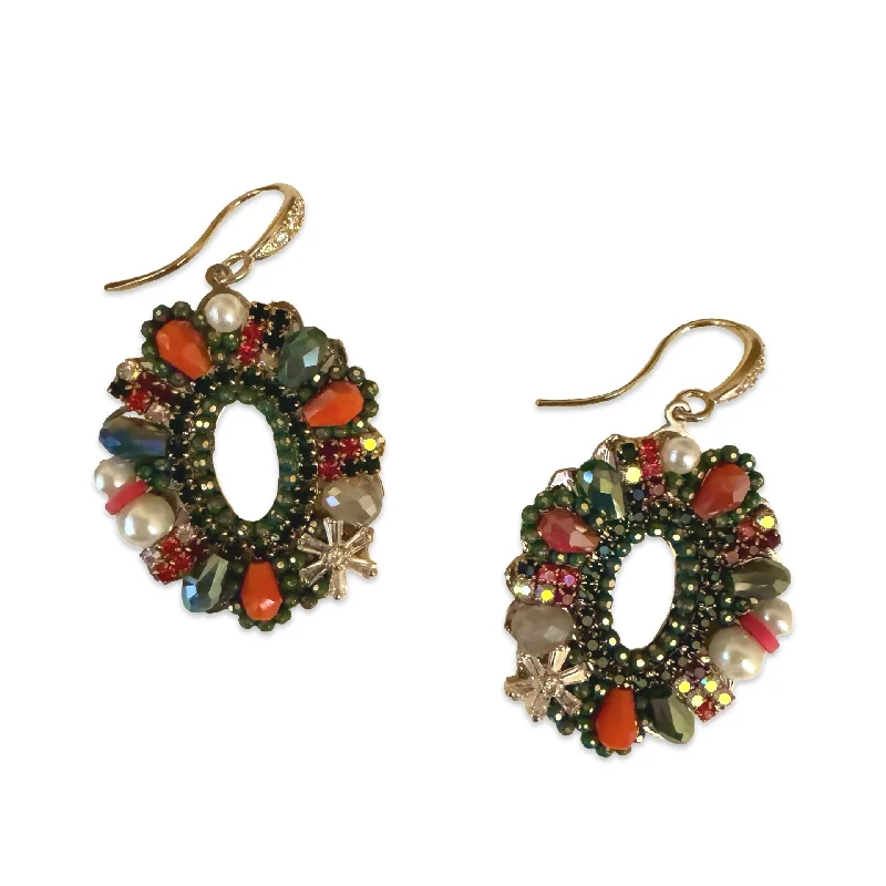 Ladies dangly earrings-Amira Oval Cluster Statement Earrings