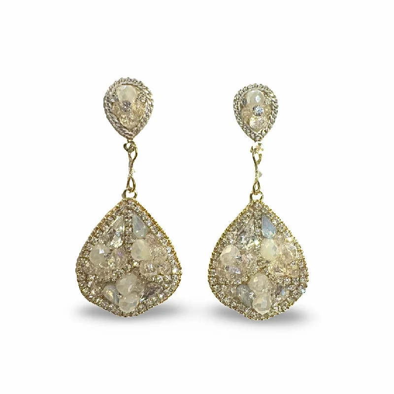 Ladies ear cuff earrings-Noellery Snow White Antique Sparkle Statement Earrings