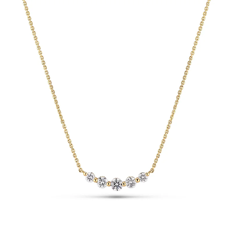 Ladies bridal pearl necklaces-Tiara Piccolo 14K Gold Necklace w. Lab-Grown Diamonds