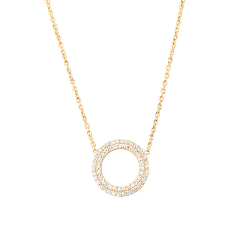 Ladies wedding necklaces-Matiné 18K Gold Necklace w. 62 Diamonds