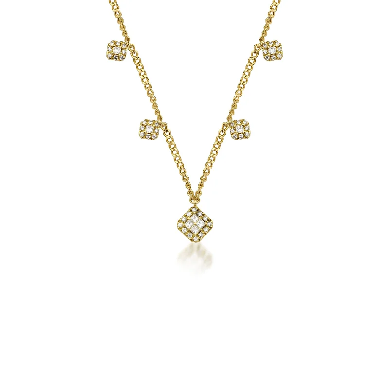 Ladies diamond necklaces-Fortuna 5in1 18K Gold Necklace w. Diamonds