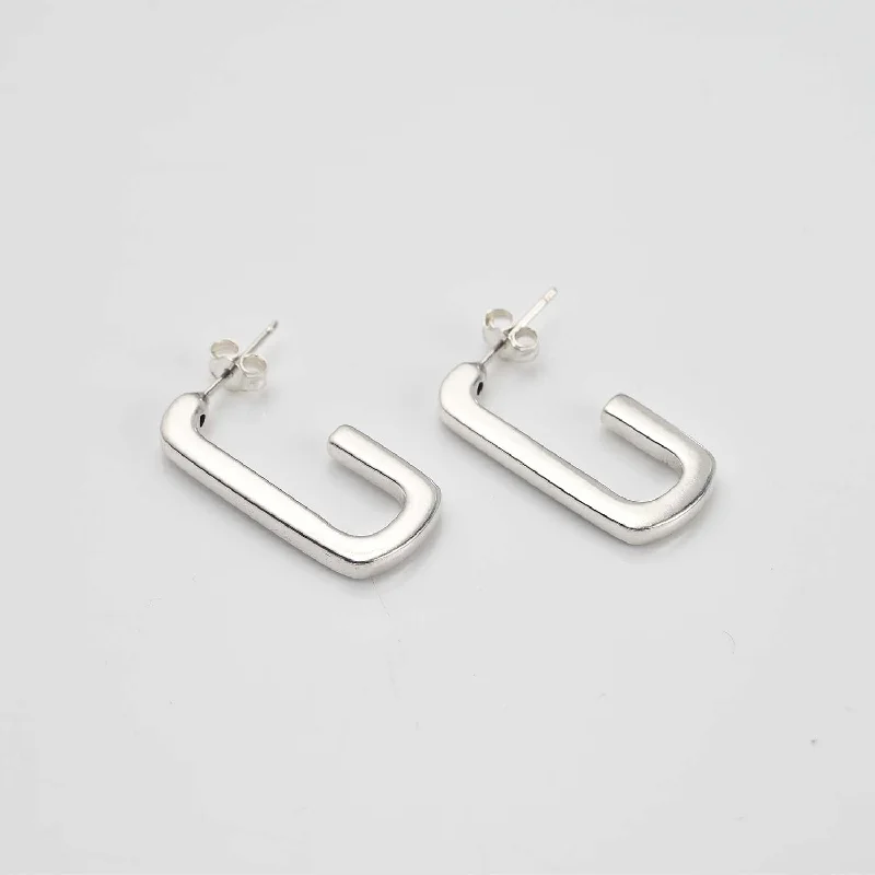 Ladies engraved earrings-Taffy J Luxe Hoops