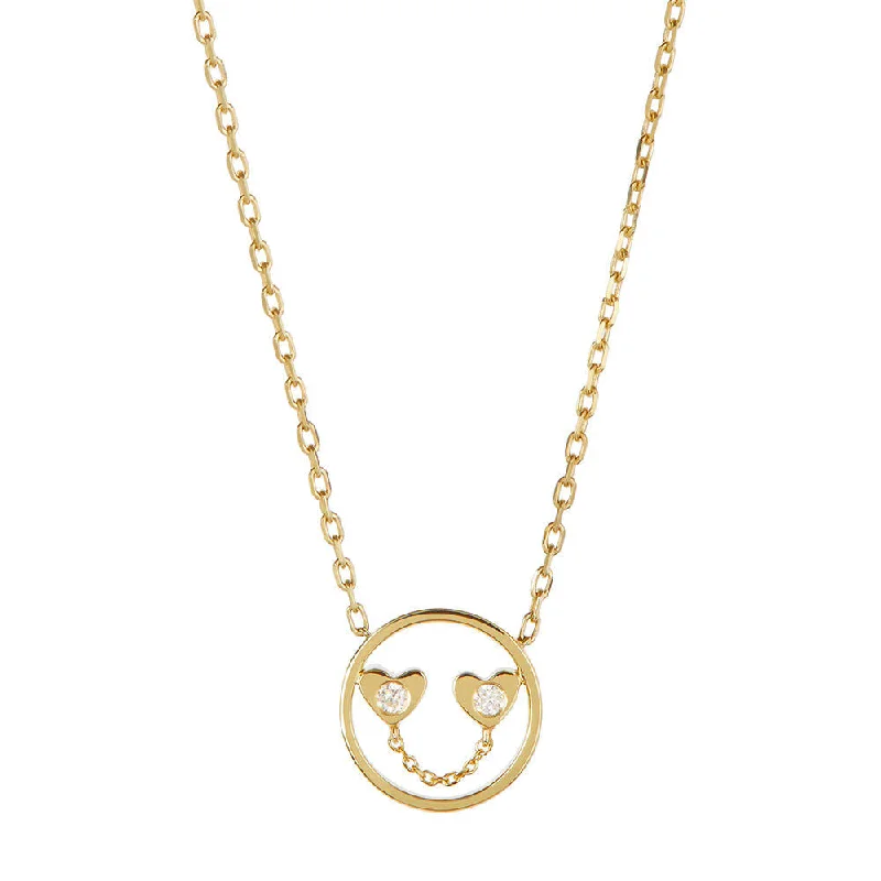 Ladies modern pendant necklaces-PETIT Jen 14K Gold Necklace w. Diamond