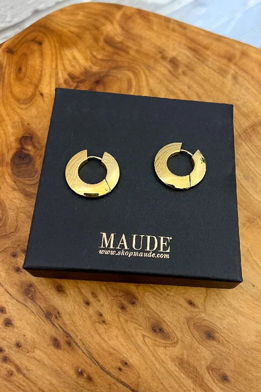 Ladies stud earrings with pearls-18K Sage Hoop Earrings