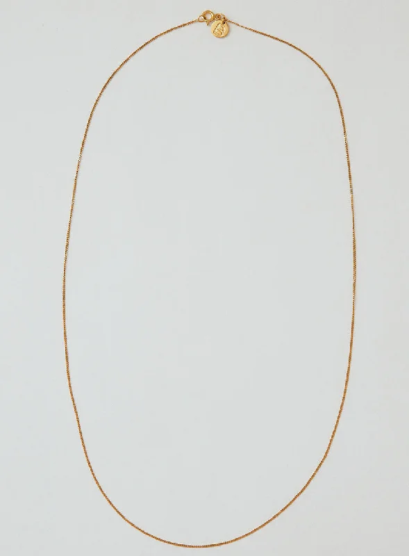 Ladies creative necklaces-Plain 14K Gold Plated 50 cm Necklace