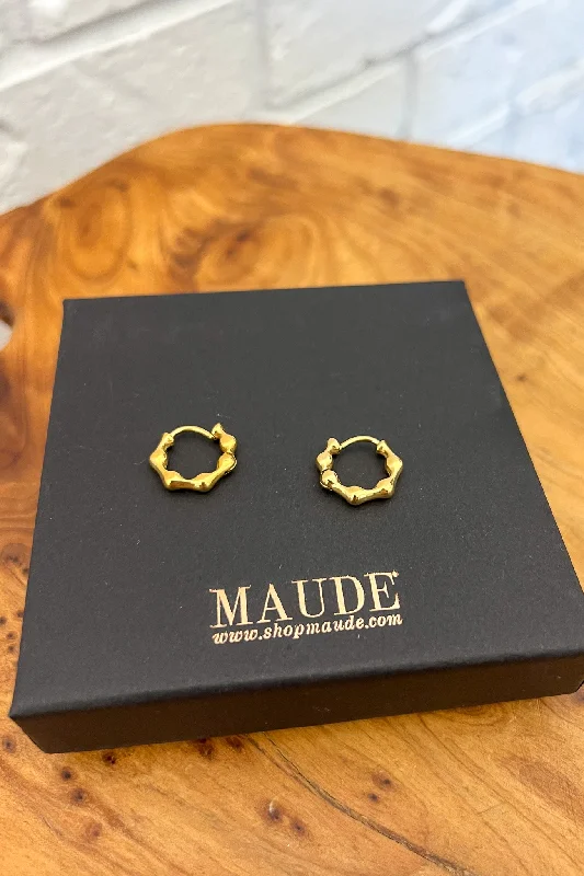 Ladies custom made earrings-18K Selena Mini Hoop Earrings