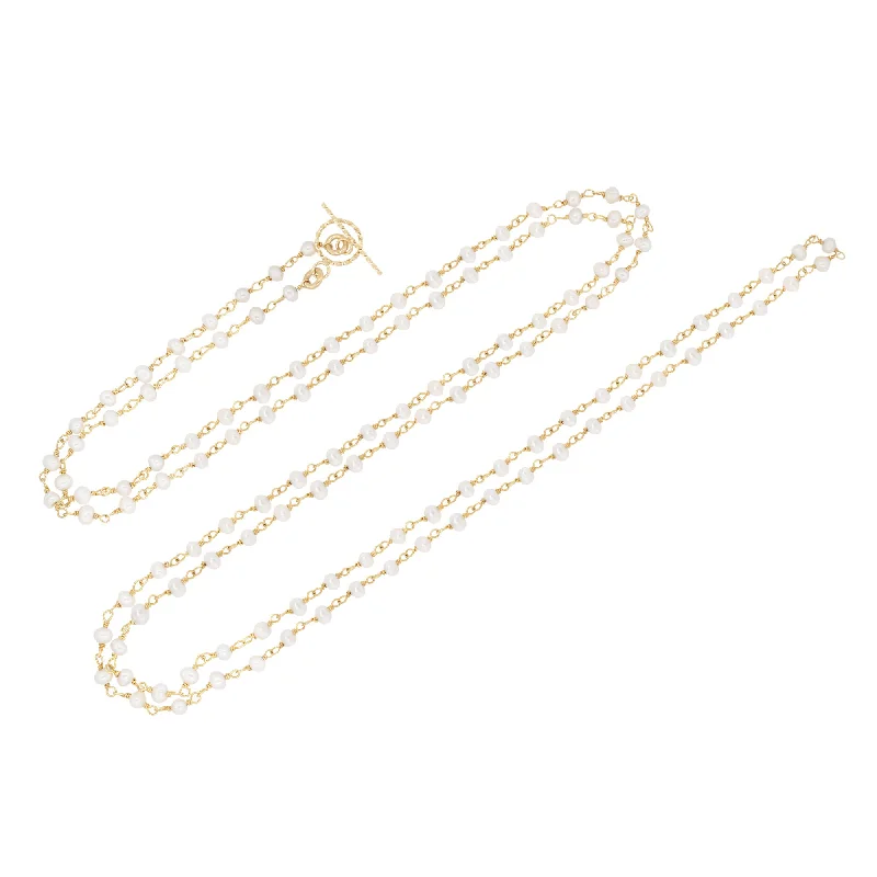 Ladies luxury pearl necklaces-Gold Plated Necklace w. Pearls