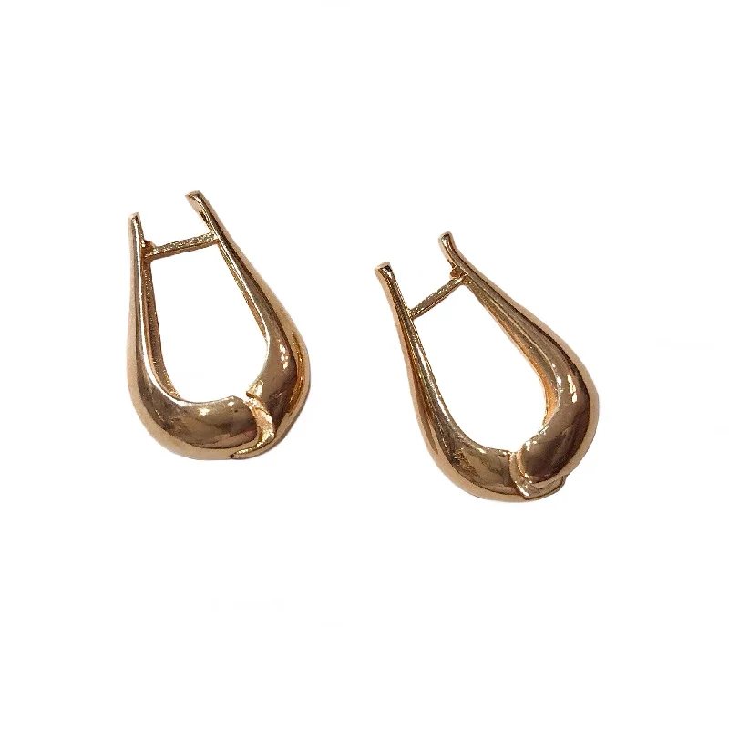 Ladies cubic zirconia earrings-Gold Filled Teardrop Huggies