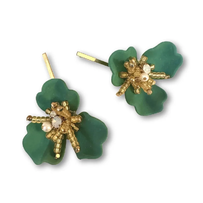 Ladies birthstone earrings-Flower Drop Stud Statement Earrings