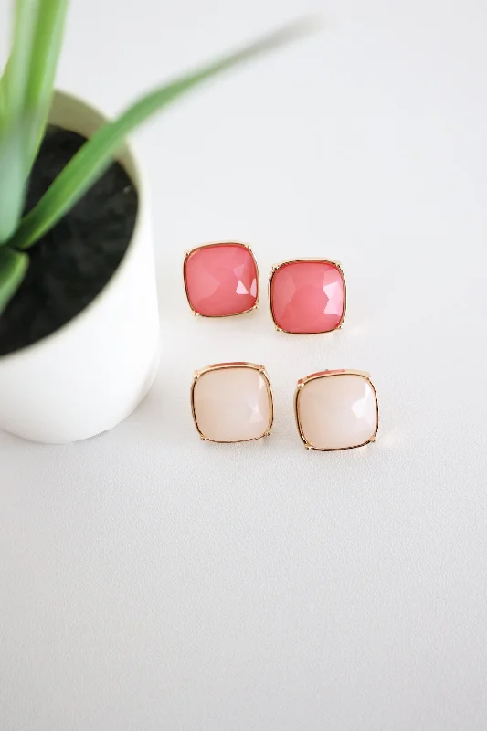 Ladies gemstone stud earrings-Kate Gem Studs