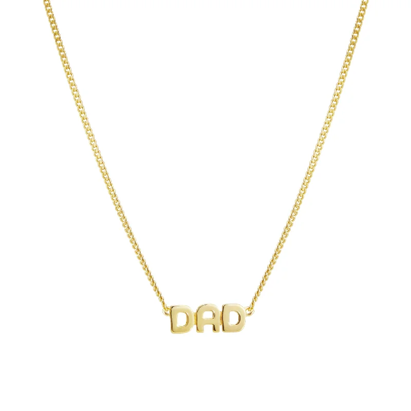 Ladies gold choker necklaces-Dad Gold Plated Necklace