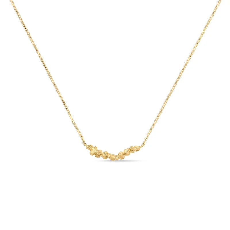 Ladies wedding necklaces-Nuggets On A String Necklace Gold