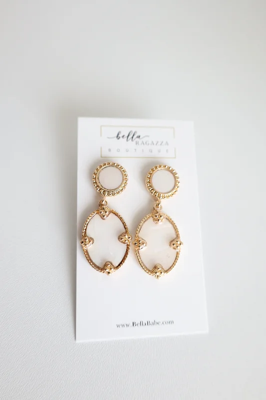 Ladies gold earrings-Chrissy Pearl Drop Earrings