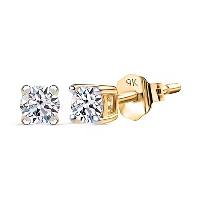 Ladies trendy earrings-9K Gold Lab Grown Diamond Eternal Spark Stud Earrings