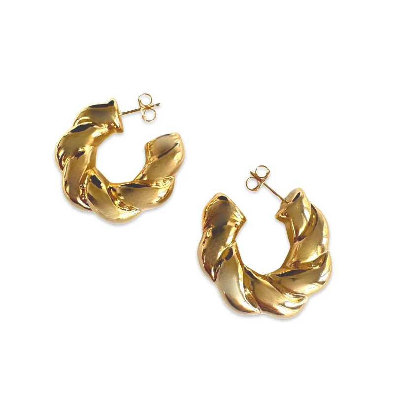 Ladies artistic earrings-Goldie Gold Filled Open Twist Hoops