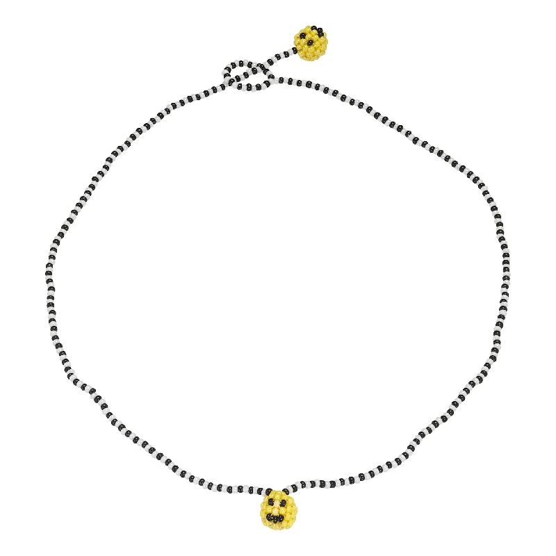 Ladies fashion necklaces-Simple Smiley Necklace Mixed coloured Beads