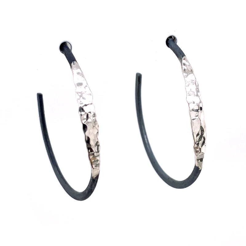 Ladies luxury hoop earrings-Medium Eclipse Hoop Posts (E1721)