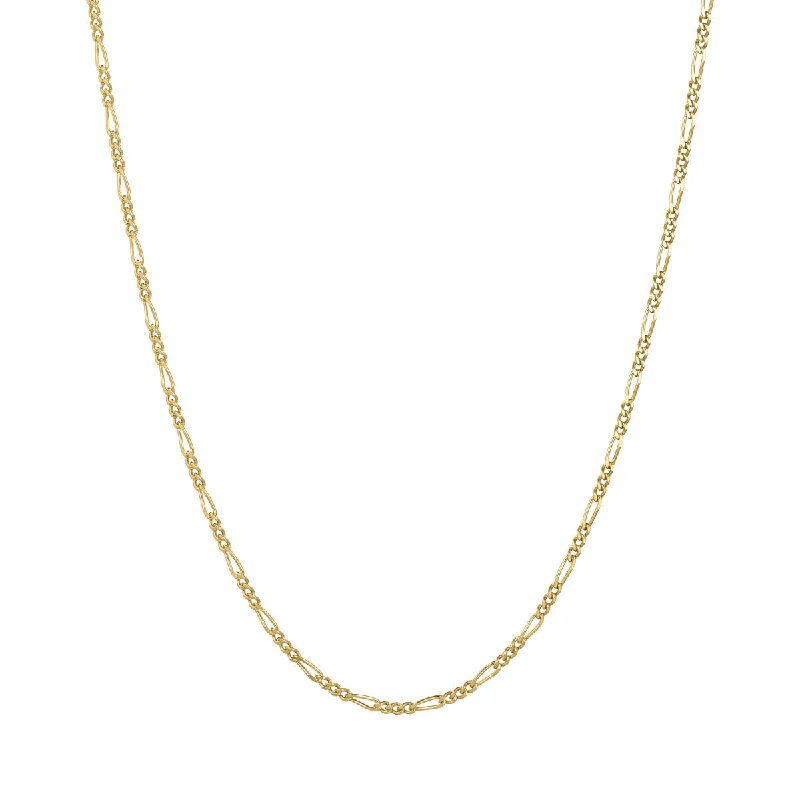 Ladies chunky necklaces-Figaro chain 18K Gold Plated Necklace