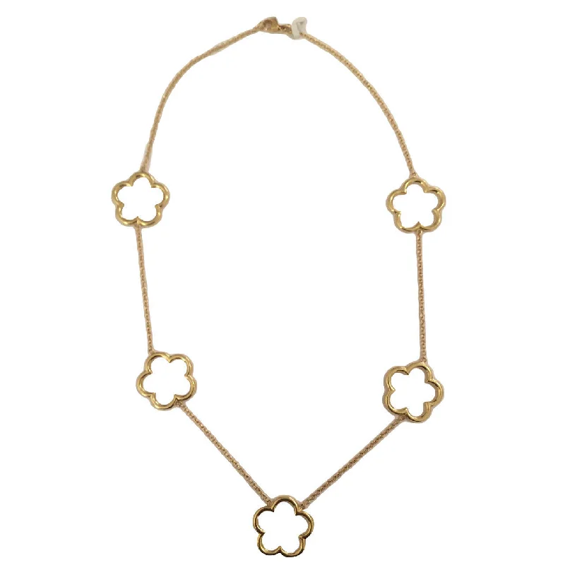 Ladies fashion jewelry necklaces-18kt Yellow Gold Clover Necklace