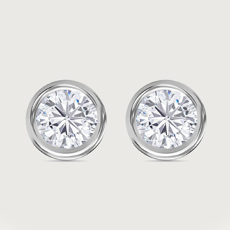 Ladies luxury diamond earrings-Moissanite Solitaire Sleep Earrings