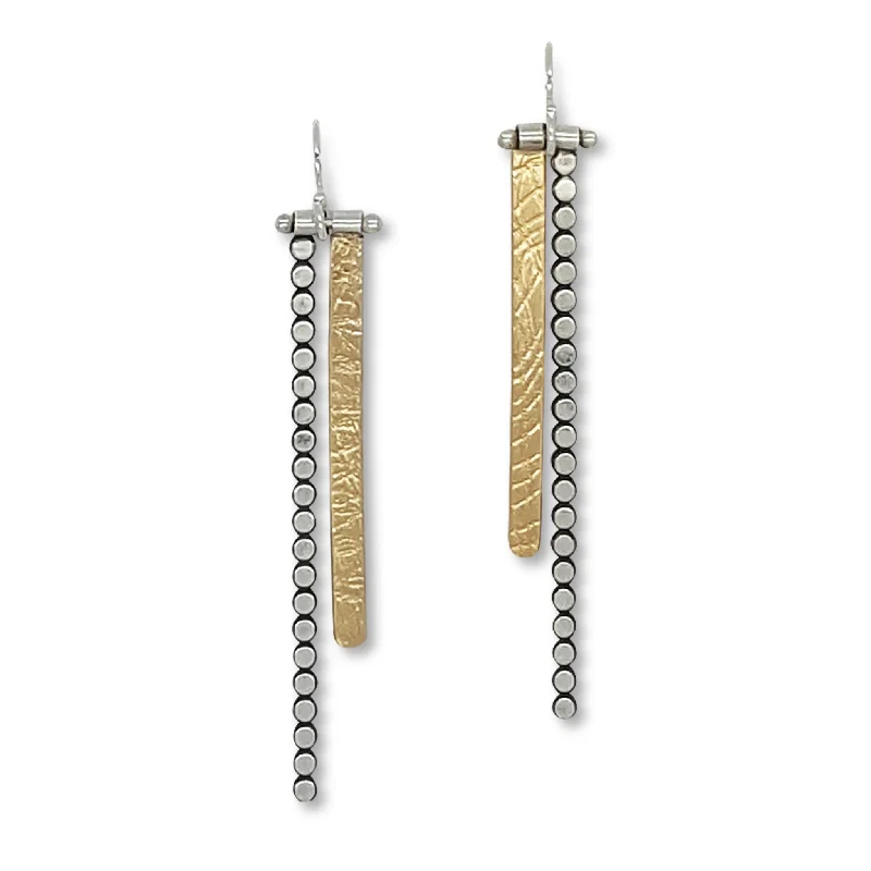 Ladies pearl stud earrings-Large Hanging Stick Earrings (E1354)