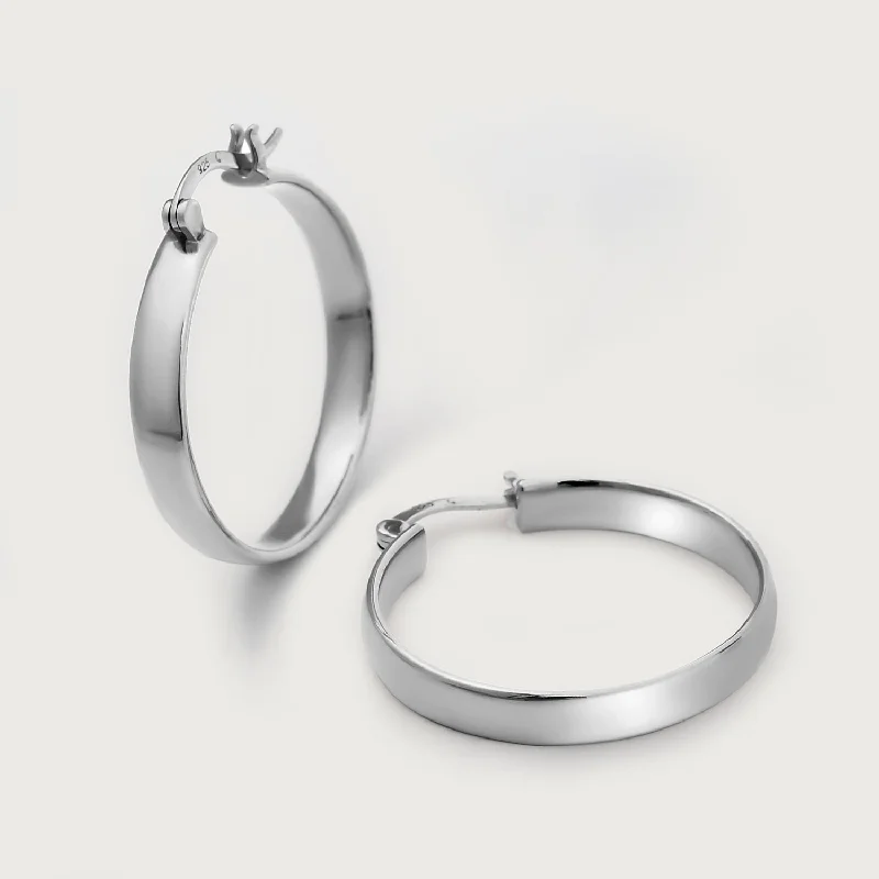 Ladies sterling silver earrings-Molto Large Hoop Earrings