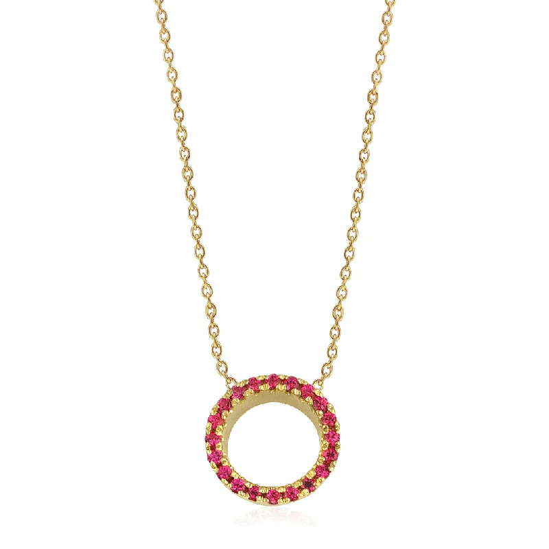 Ladies luxury pearl necklaces-Claire 18K Gold Necklace w. Rubies