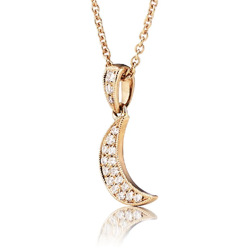 Ladies gemstone necklaces-Universe 18K Gold, Rosegold or Whitegold Necklace w. Diamonds