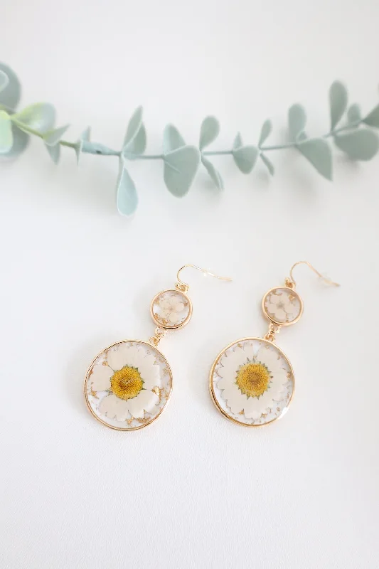 Ladies sparkling earrings-Evelyn Floral Earrings