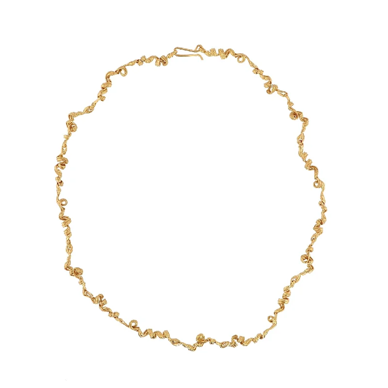 Ladies gold layered necklaces-Fouettés 24K Gold Plated Necklace