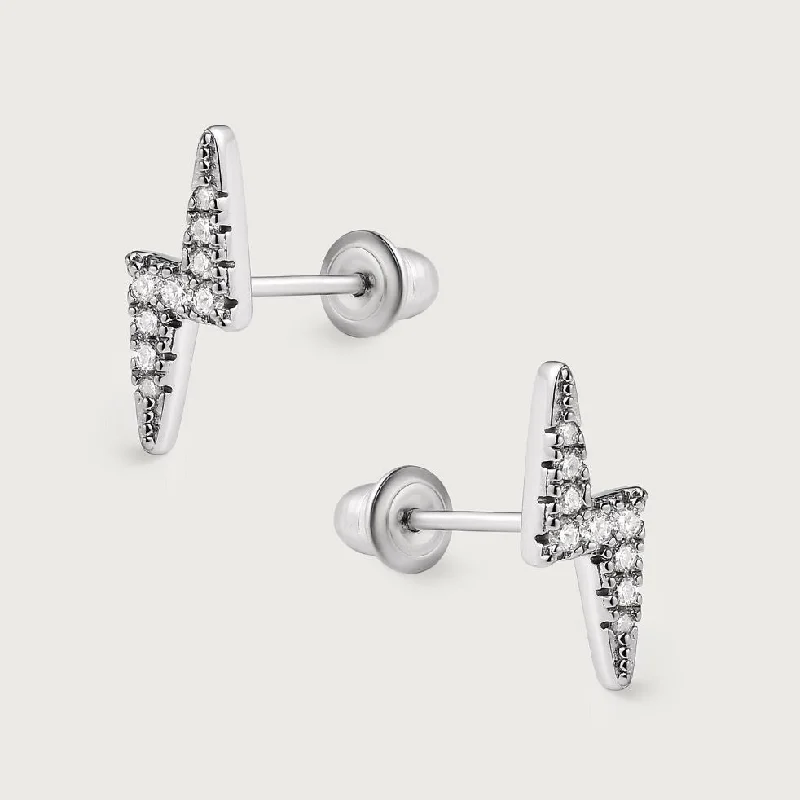 Ladies stud earrings with pearls-Flash Sleep Moissanite Studs