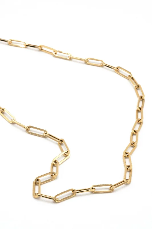 Ladies minimalist gold necklaces-DARE 18K Gold Necklace