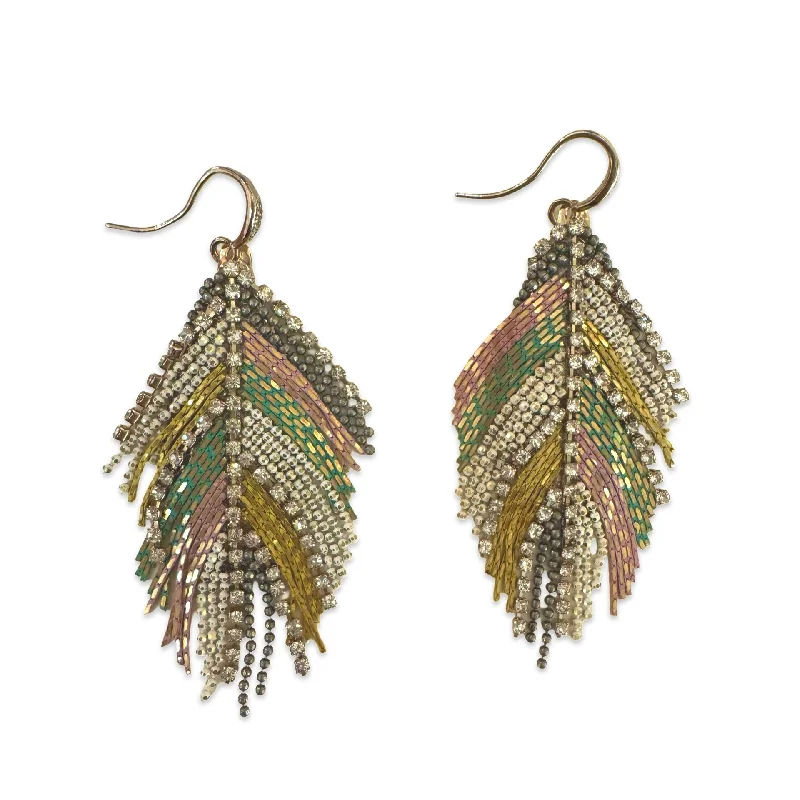 Ladies gold earrings-Noellery Tassel Chandelier Statement Earrings